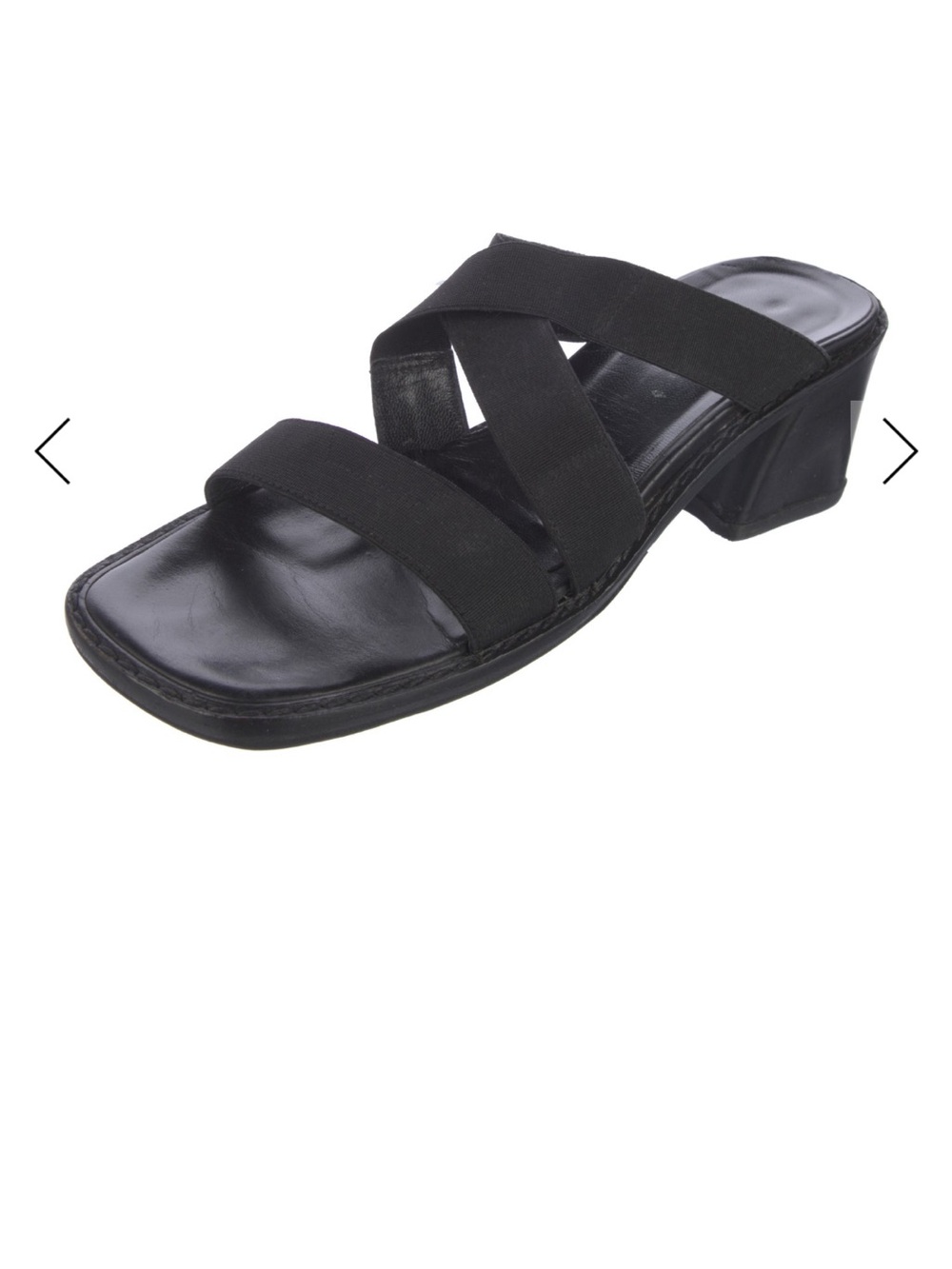 Donald J. Pliner Black Crisscross Slip-On Block Heel Mules
